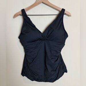 Lauren Ralph Lauren Womens Babydoll Swim Tank Top Size 14 Black Minimalist